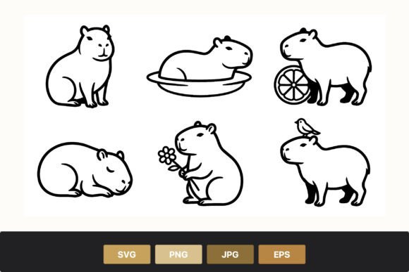 Download Capybara Line Art Animal Drawing - Line art animal Collection
